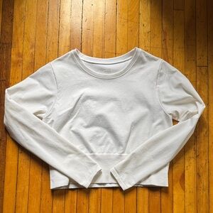 White Long Sleeve Crop Top